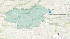 Mapa: sitios atendidos por planta del AyA donde se halló agua contaminada