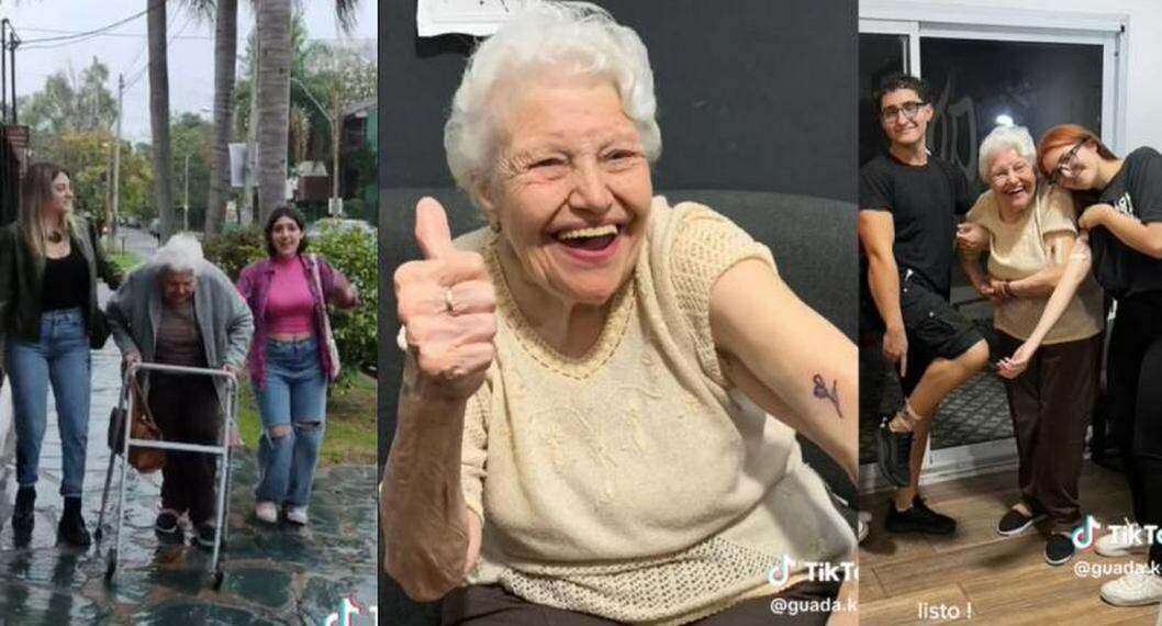 Una abuelita de 91 años se tatuó con sus bisnietos. 