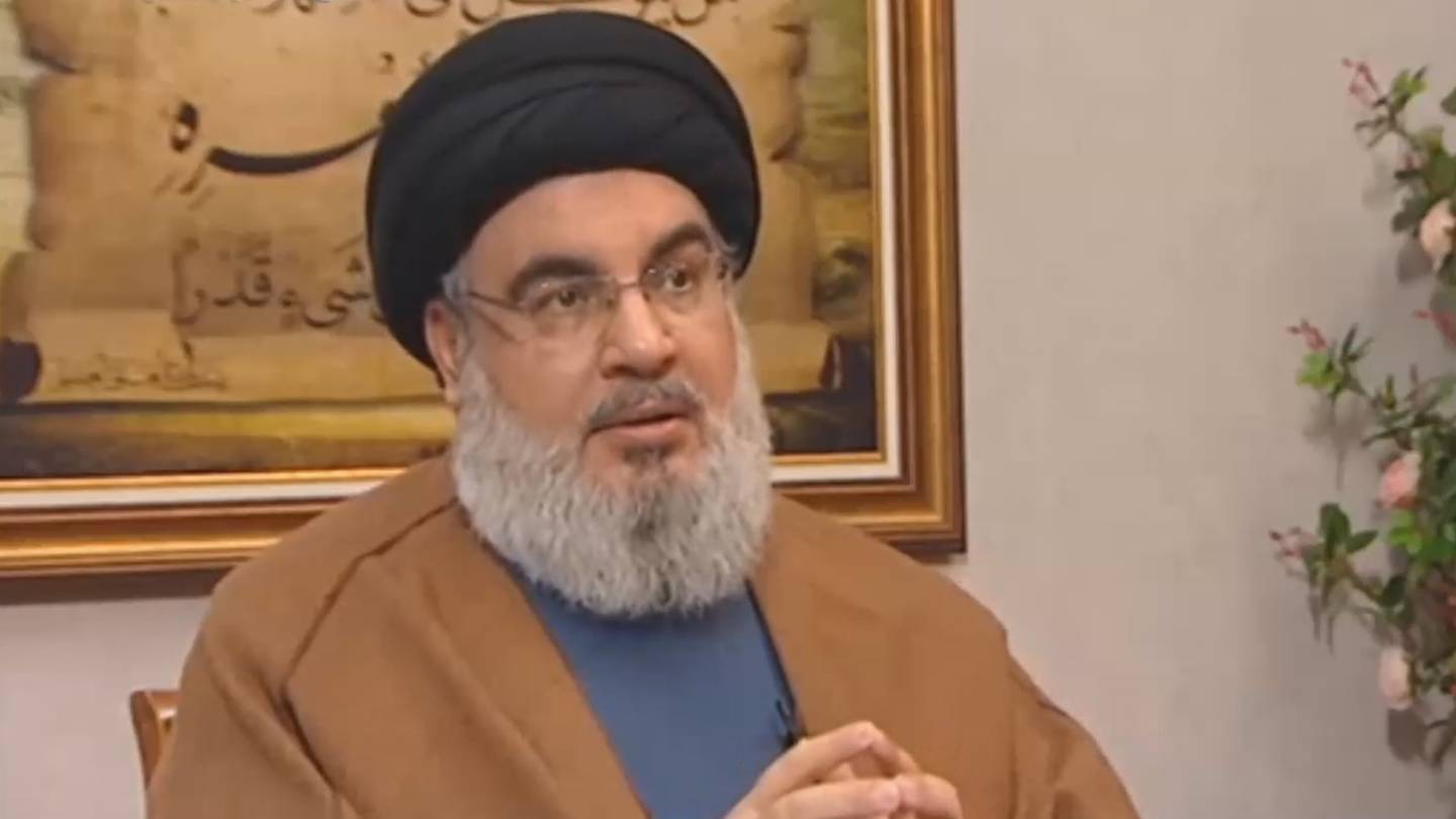 Imagen de Hassan Nasrallah, líder del grupo libanés, Hezbolá