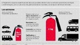 Tamaño de extintor depende de cuántos pasajeros caben en carro