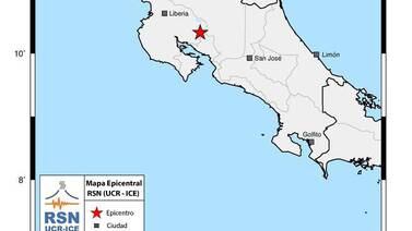 Temblor de 4,6 sacude Guanacaste y Puntarenas