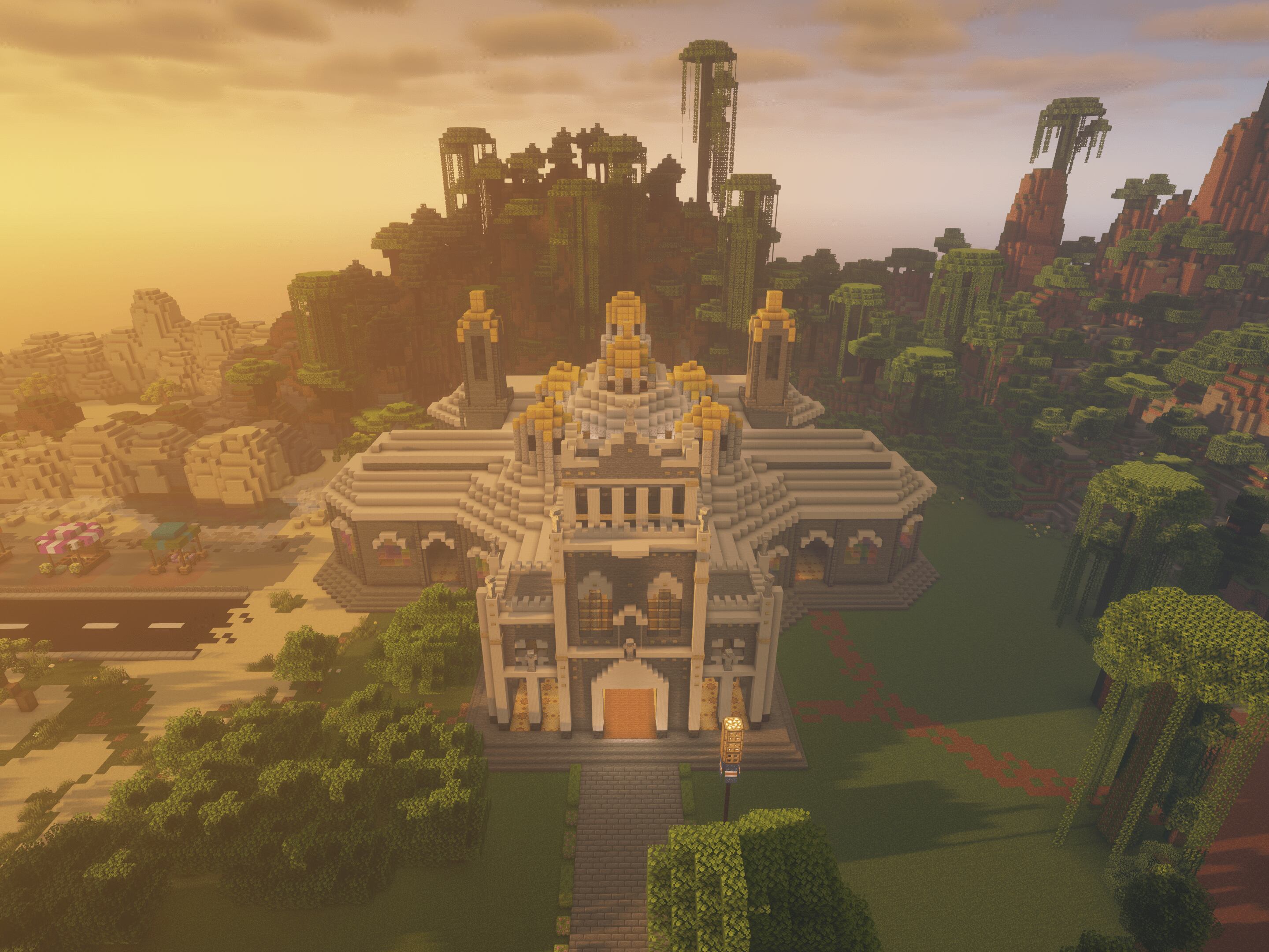 Reproducción en Minecraft de la Basílica de los Ángeles. Foto: Microsoft