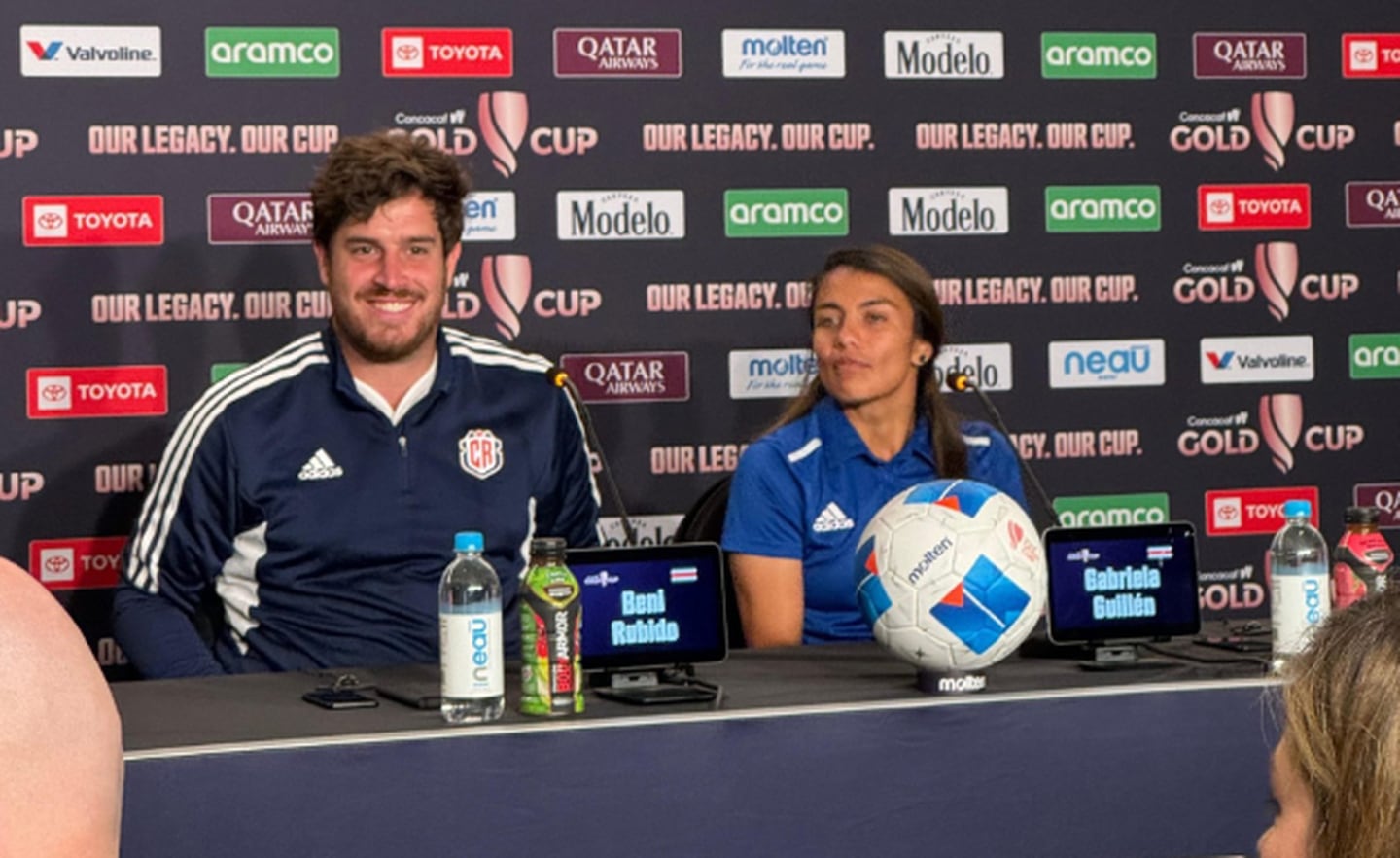 Beni Rubido y Gabriela Guillén tienen buenas expectativas para lo que será el partido de la Selección Femenina de Costa Rica contra Canadá en los cuartos de final de la Copa Oro.