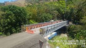 Puente en vía a Puriscal reabre este miércoles tras demolición de antigua estructura