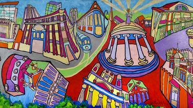 ¿Cómo es la San José que pinta Carlos Tapia? Una ciudad repleta de colores, de gatos y de humor