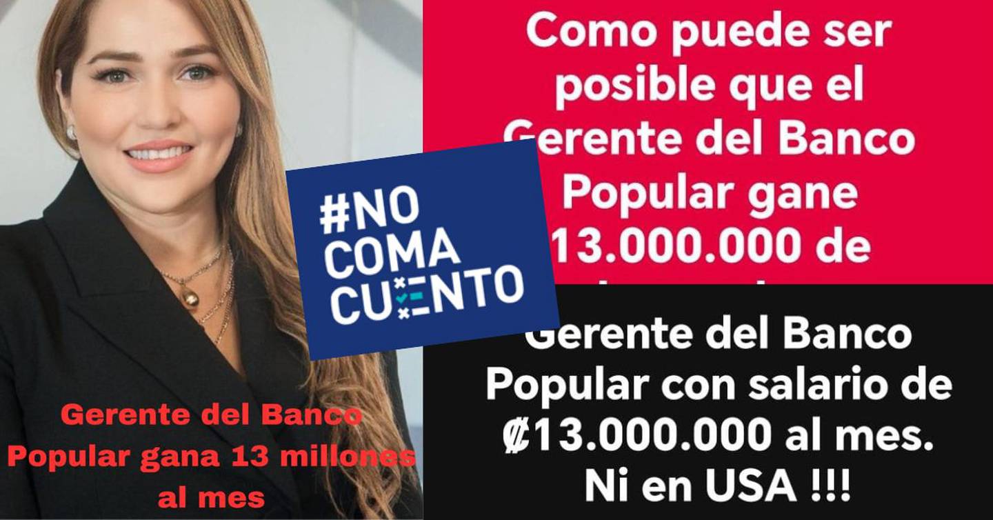 Gina Carvajal, gerente del Banco Popular, gana 9,8 millones mensuales.