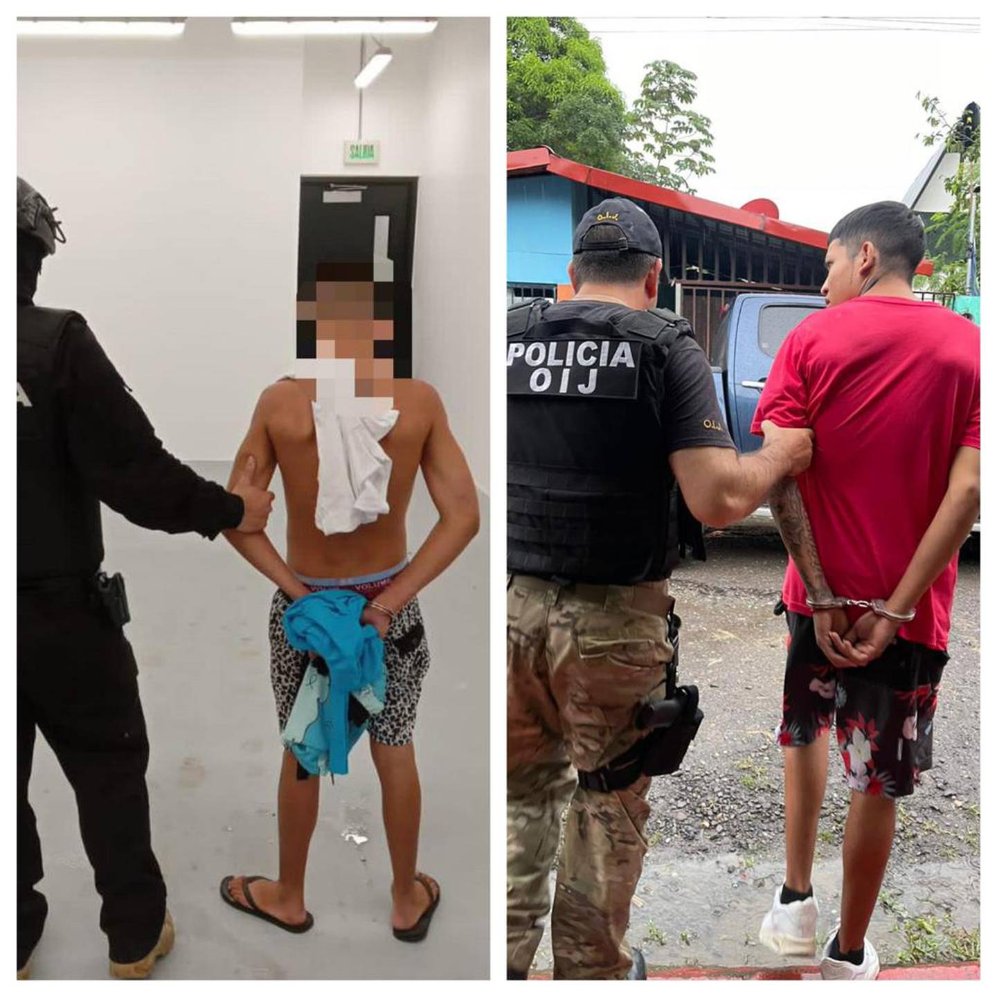 Los jóvenes fueron detenidos este miércoles, luego de allanamientos en Barranca, Puntarenas.