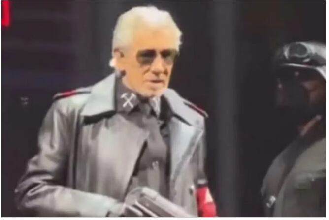 En Alemania, Roger Waters apareció con este atuendo considerado de alusión nazi. Foto: GDA/ Captura de pantalla