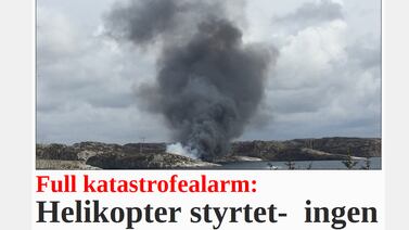 Helicóptero con al menos 14 personas se accidenta en Noruega