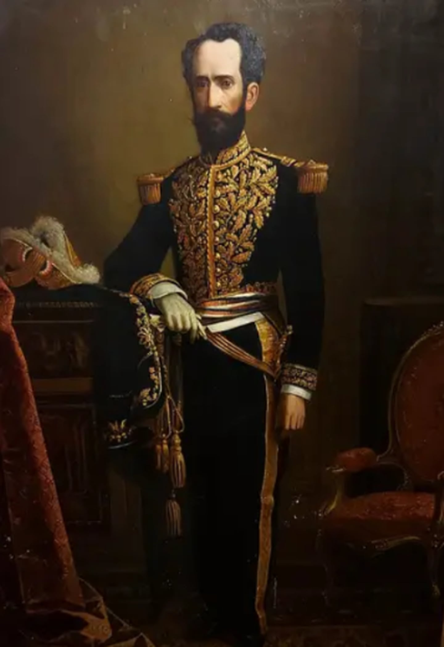 Retrato del general Tomás Guardia Gutiérrez. Este es un óleo sobre cartón. de 1887 de Hartwig Bornemann.