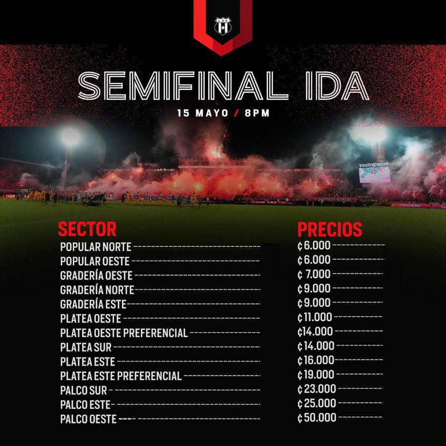 Estos son los precios para el partido de ida de la semifinal entre Liga Deportiva Alajuelense y Herediano, el miércoles 15 de mayo en el Estadio Alejandro Morera Soto.