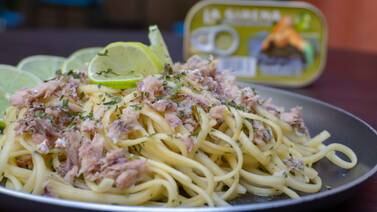 Receta: pasta al ajo y limón con sardina