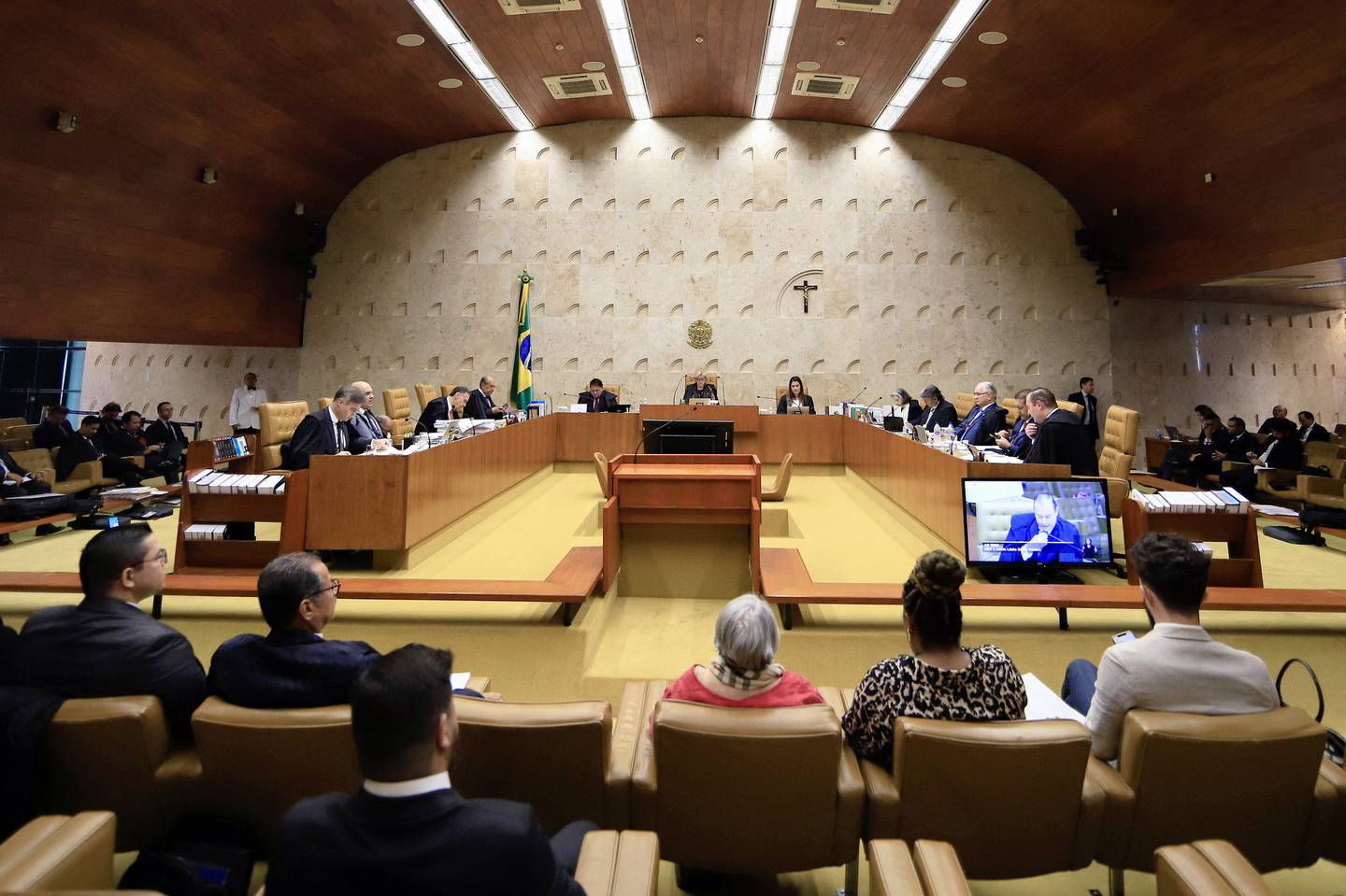 Vista del tribunal superior de Brasil durante los juicios por los disturbios del 8 de enero perpetrados por partidarios del ex presidente brasileño Jair Bolsonaro en Brasilia