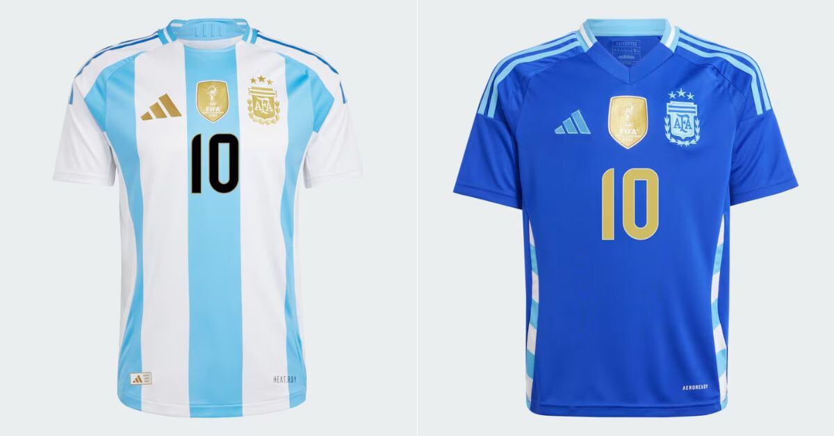 Nueva camiseta Adidas de local y visitante de Argentina, para la temporada 2024-2025.