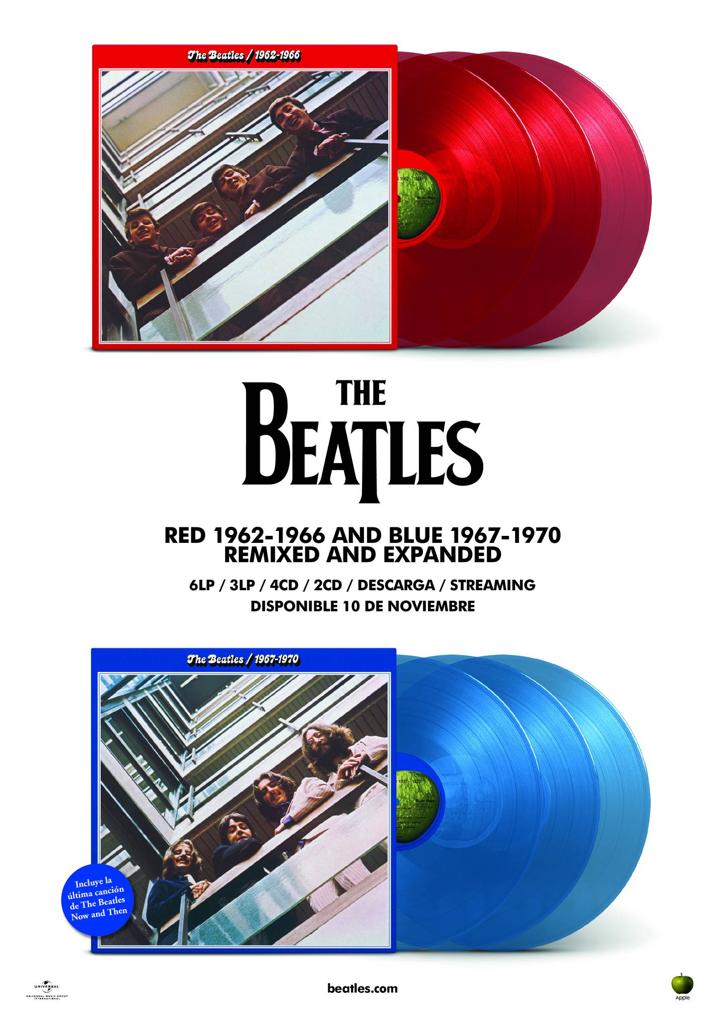 Discos Red y Blue de The Bealtes.  Imagen exclusiva de Viva hasta su publicación.