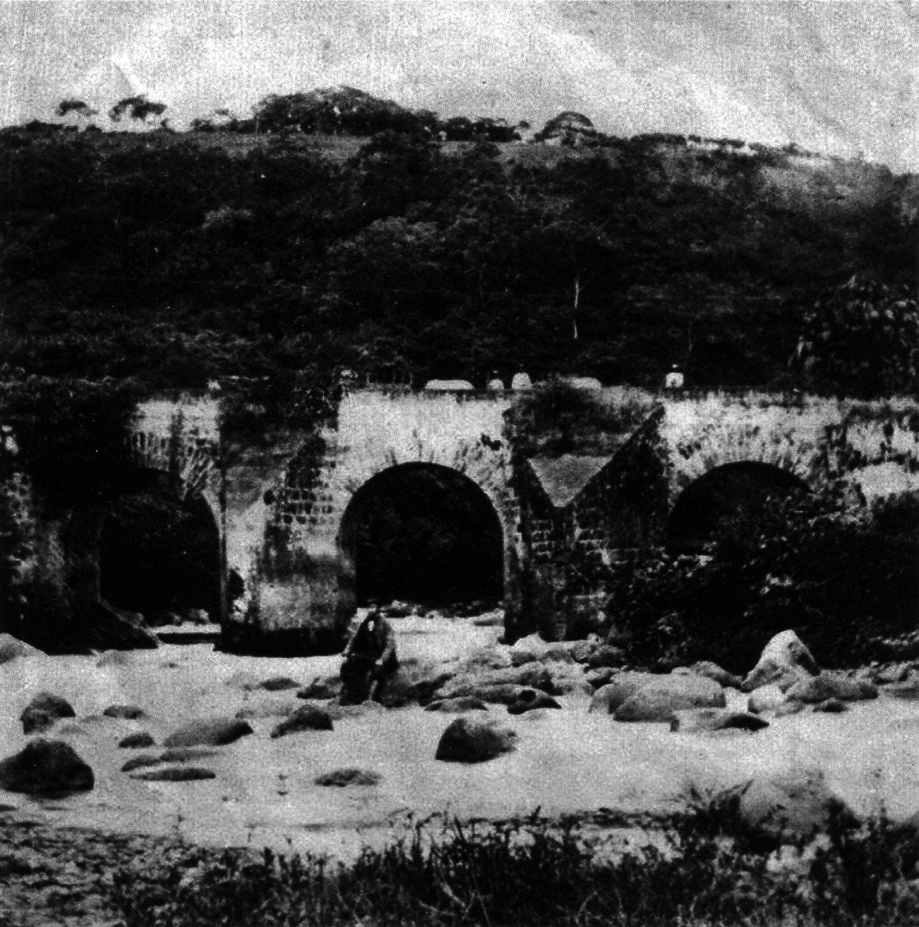El puente sobre el Paso Real del Virilla, hacia 1873.