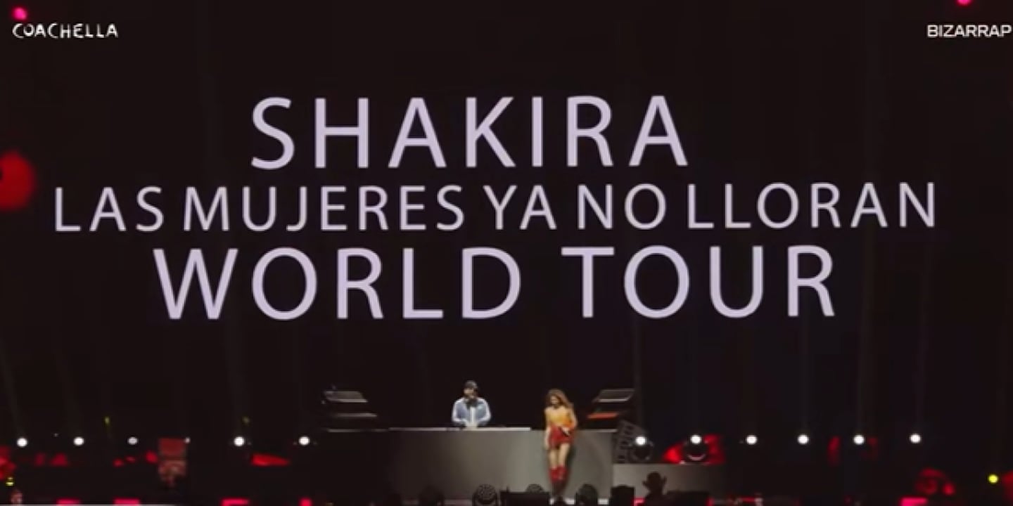 Junto a Bizzarrap, en Coachella, Shakira anunció su gira  ‘Las Mujeres Ya No Lloran World Tour’ que iniciará en noviembre. Foto: GDA