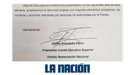 Vea la carta en que Carlos Avendaño habla de la ‘fórmula presidencial’ del PRN