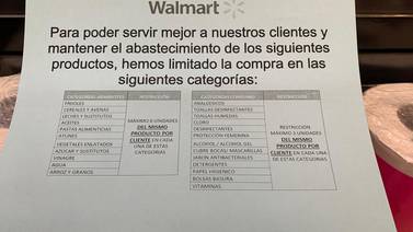 Walmart limita cantidad de abarrotes, detergentes y papel higiénico que puede comprar cada cliente