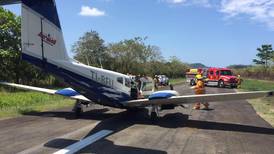 Avioneta pierde tren de aterrizaje en aeropuerto de Quepos