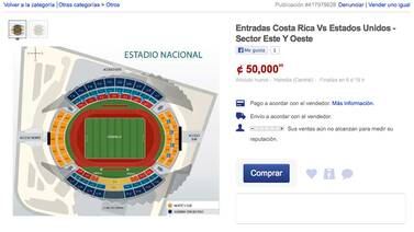 Demanda por las entradas para el partido de Costa Rica-Estados Unidos llegó hasta Internet