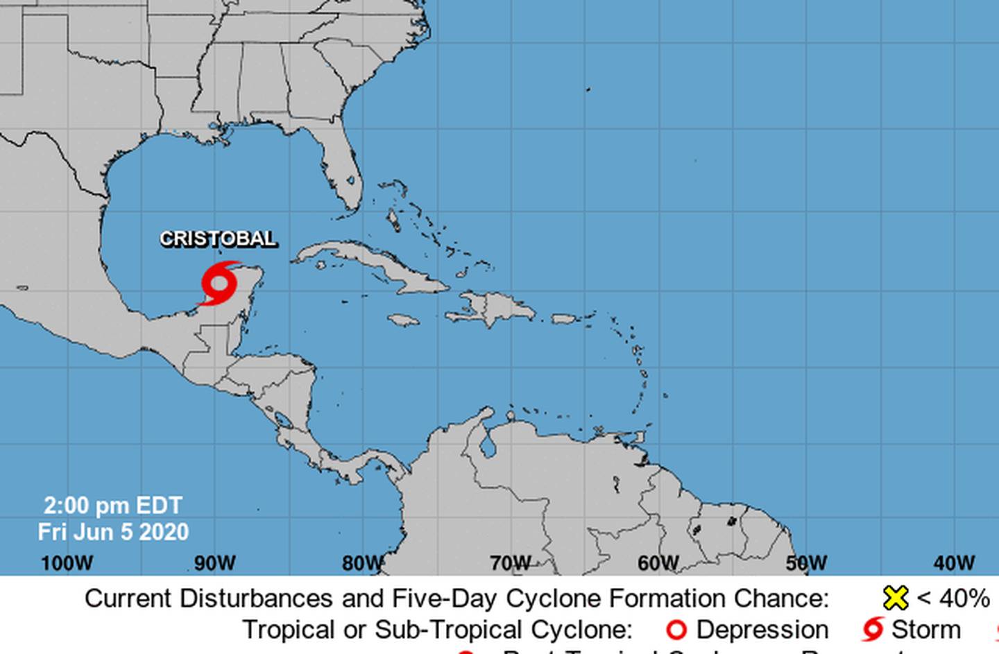 Después de causar fuertes lluvias a fines de mayo en nuestro país, un sistema nuboso en el Pacífico se convirtió en la tormenta Amanda, la cual cruzó al Atlántico, donde fue el tercer ciclón de la temporada. Imagen:Centro Nacional de Huracanes.