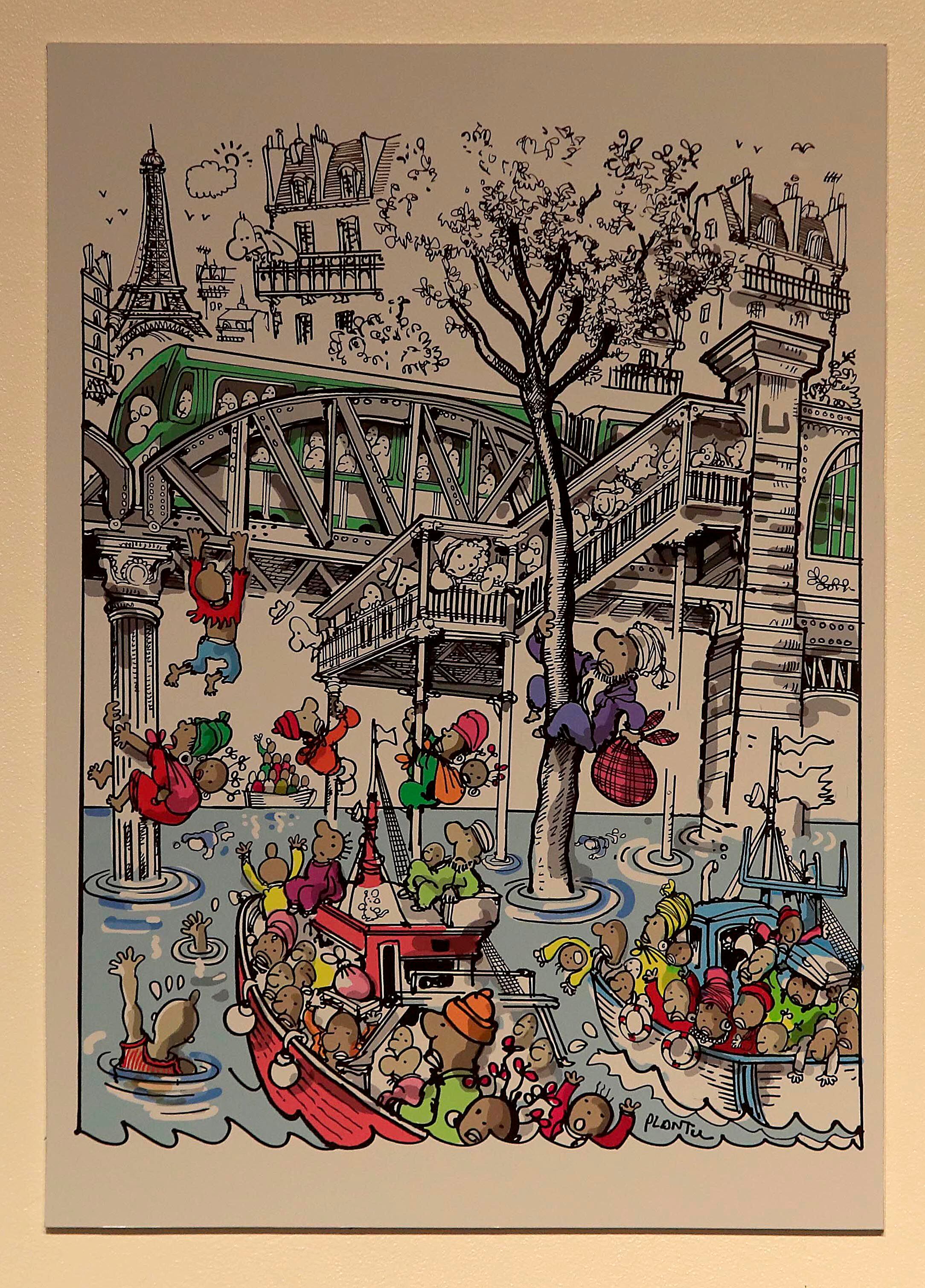 Este dibujo sobre cómo los migrantes y refugiados ven a Francia es uno de los favoritos de su autor.