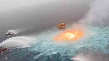 Fuga en gasoducto submarino de Pemex produjo un ‘ojo de fuego’ en aguas del Golfo de México