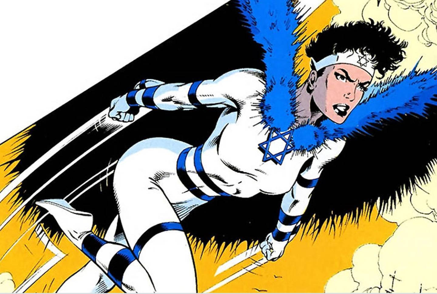 La heroína Sabra, que apareció en los cómics hace 40 años, lleva la estrella de David en su uniforme. Foto: Marvel