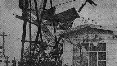 Hoy hace 50 años: El fuerte viento derribó un rótulo y electrizó una casa en Ochomogo