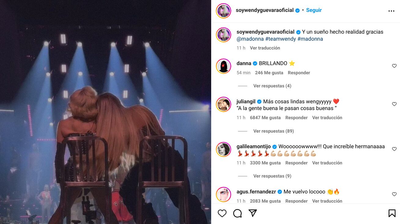 Wendy Guevara documentó en sus redes sociales su preparación para el espectáculo junto a la cantante Madonna en un concierto en México.