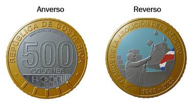 Moneda de ¢500 conmemora Abolición del Ejército