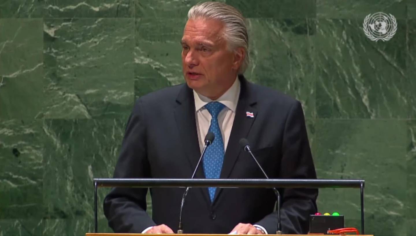 El ministro Arnoldo André pronunció su discurso ante la Asamblea General de la ONU este viernes 22 de setiembre.