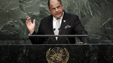 Solís pide en su discurso de la ONU ratificar e implementar el Tratado sobre Comercio de Armas