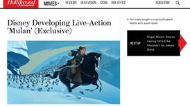 Disney llevará a 'Mulan' a la pantalla grande con personajes reales