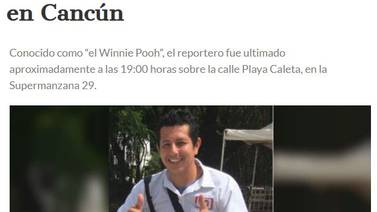 Asesinado periodista de televisión en balneario de Cancún