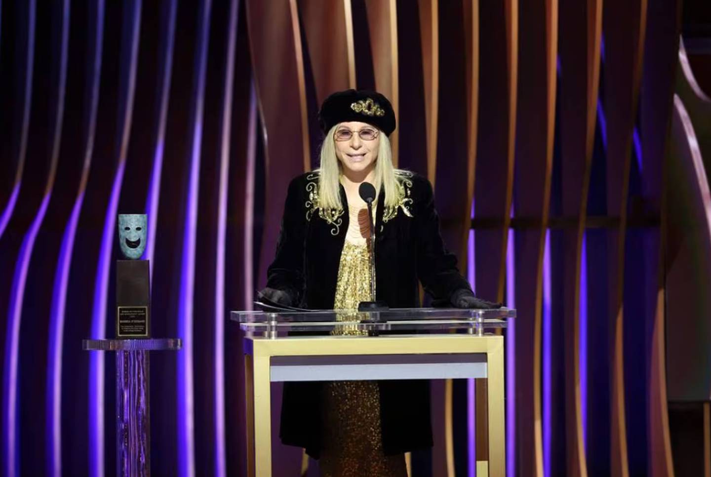 Barbra Streisand, de 81 años, ofreció un emotivo discurso durante la gala de los Premios Sag. Foto: AFP