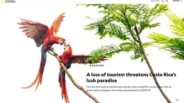 ‘National Geographic’ advierte de peligros para ‘maravilla natural’ en península de Osa