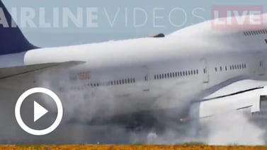 Video captura aterrizaje arriesgado de Boeing 747 en Los Ángeles