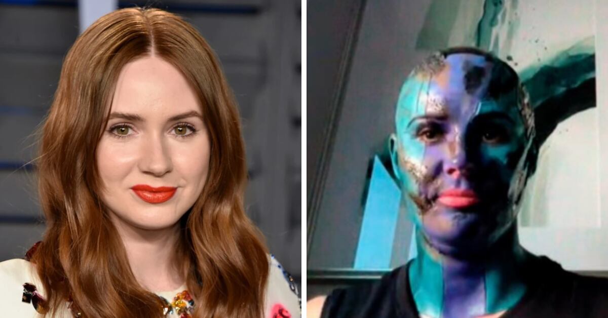 Karen Gillan tomó terapia de pareja maquillada como Nebula, de 'Guardianes de la Galaxia'. 