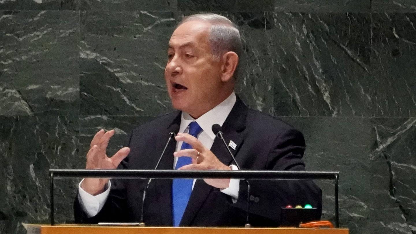 Imagen del primer ministro de Israel, Benjamin Netanyahu, quien se opone a alto al fuego propuesto por la ONU