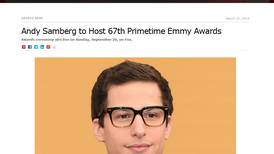 Comediante Andy Samberg conducirá los premios Emmy 2015