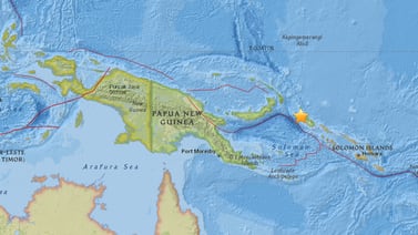 Registran sismo de magnitud 8,0 en Papúa Nueva Guinea