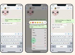 Usuarios pueden editar sus mensajes de WhatsApp hasta 15 minutos después de enviarlos.