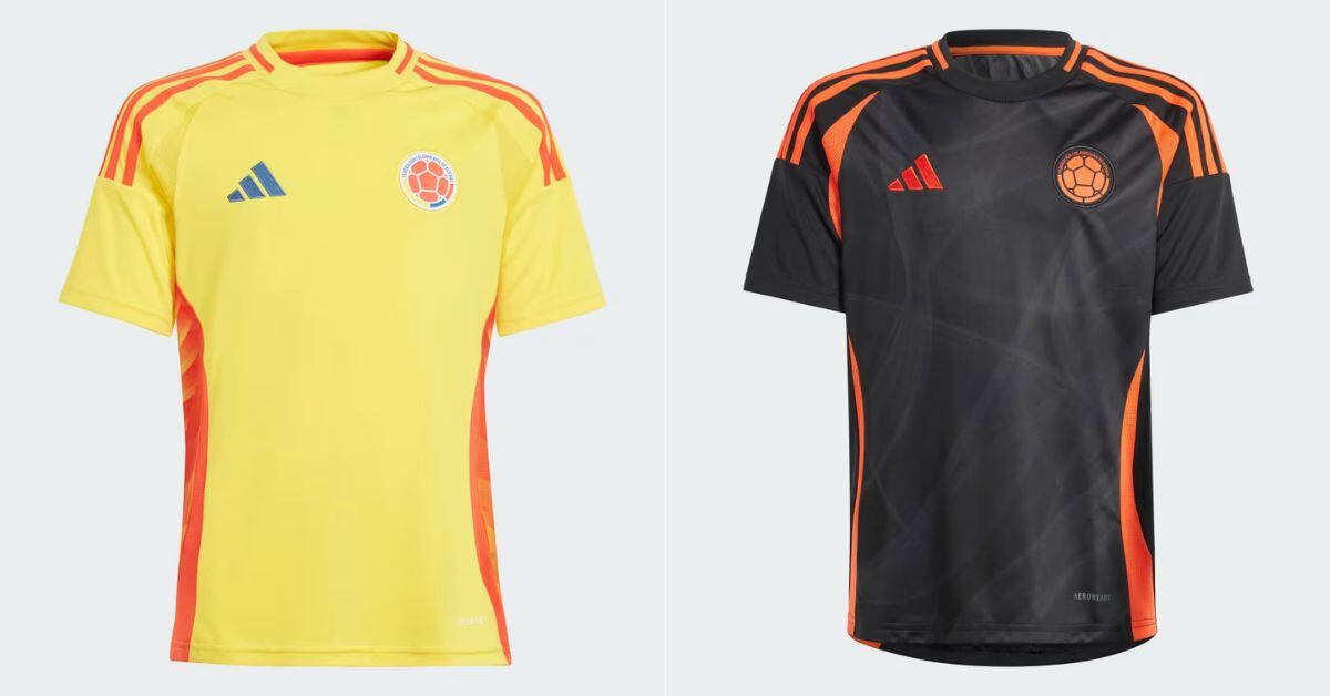 Nueva camiseta Adidas de local y visitante de Colombia, para la temporada 2024-2025.