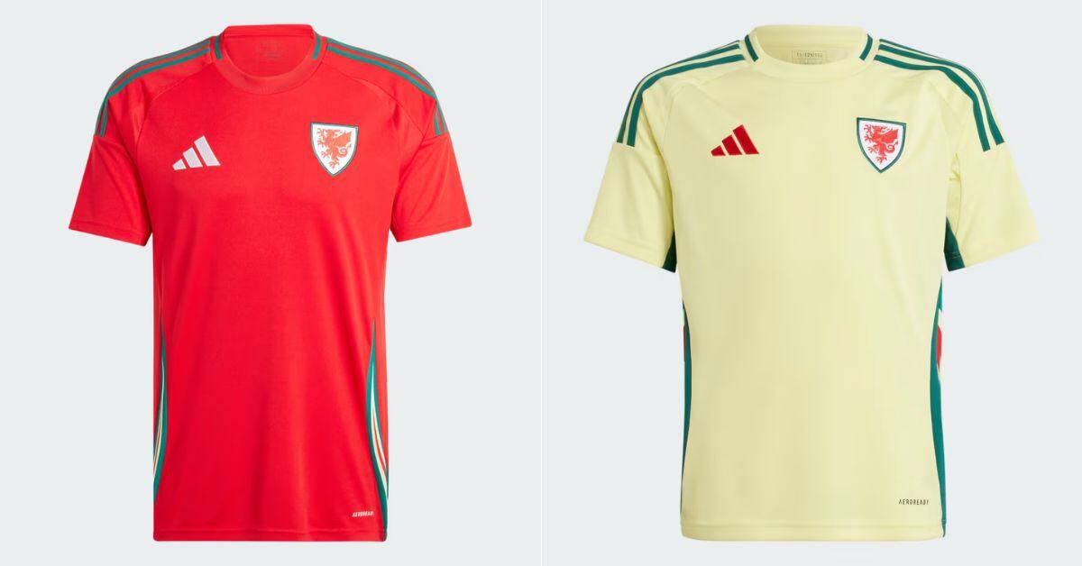 Nueva camiseta Adidas de local y visitante de Gales, para la temporada 2024-2025.