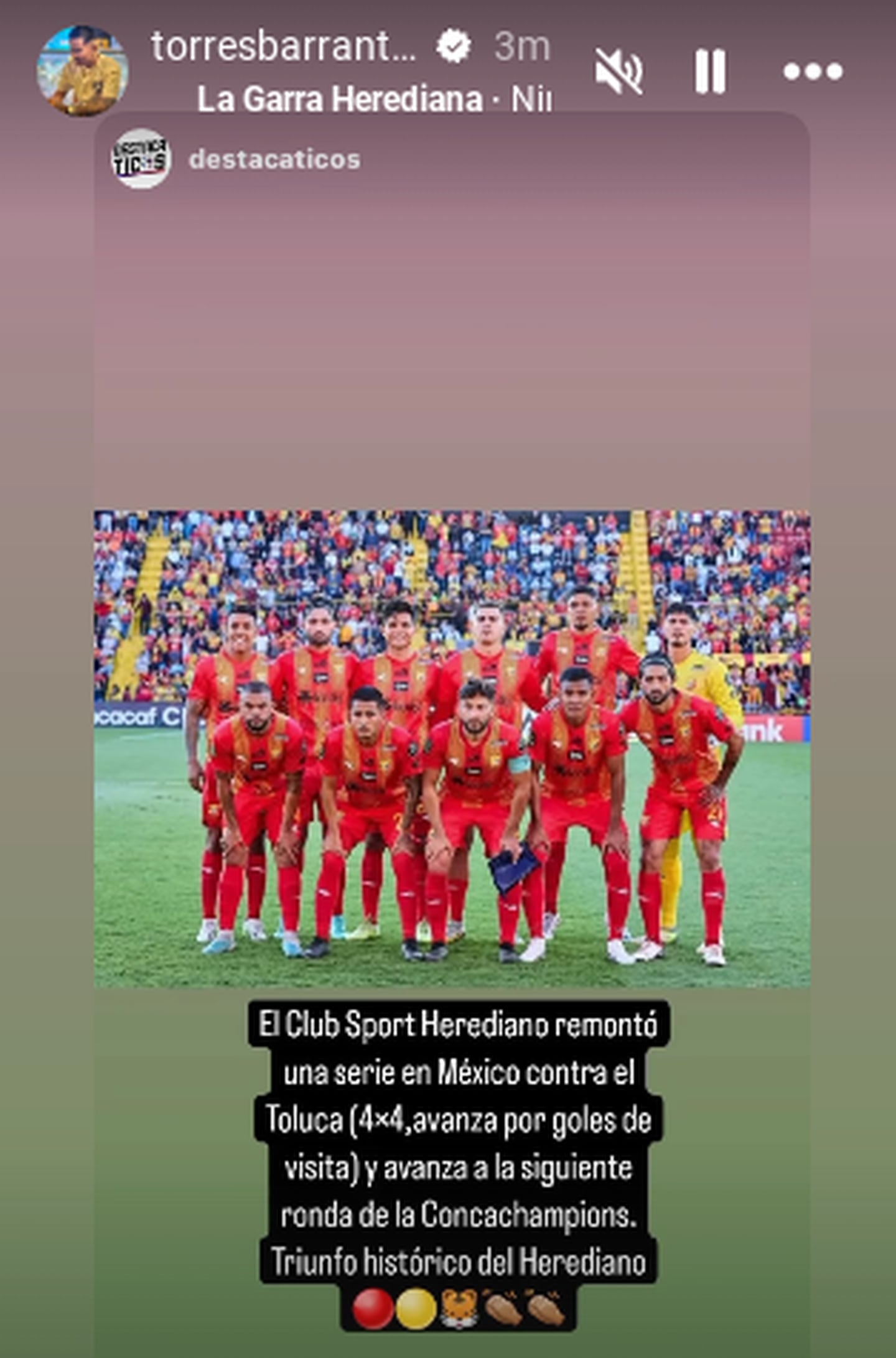 Herediano
Toluca de México
Concacaf Liga de Campeones
15 de febrero del 2024
Tomado de Instagram