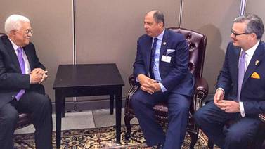 Luis Guillermo Solís se reúne con Mahmud Abas, presidente de Palestina