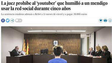 Jueza prohíbe a joven que humilló a indigente usar canal de Youtube por cinco años