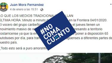 #NoComaCuento: No hay un ingreso anormal de ‘refugiados’ en frontera Costa Rica-Nicaragua 